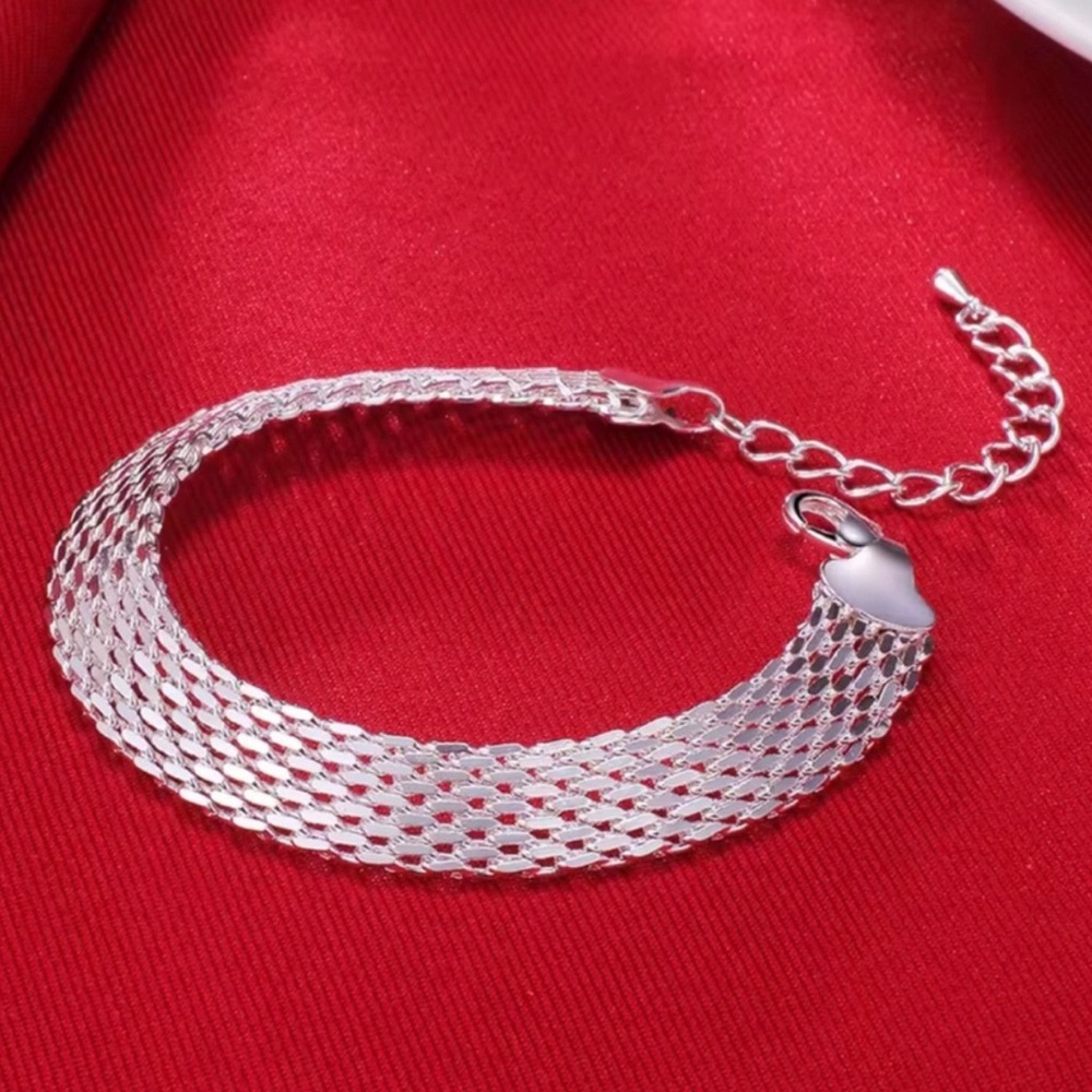Sterling Silver Mesh Chain Bracelet